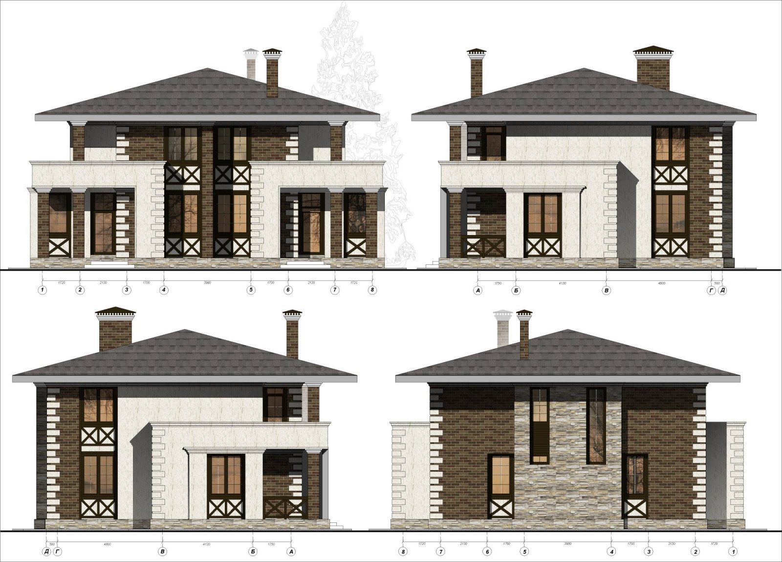 Проект коттеджа на 215м2