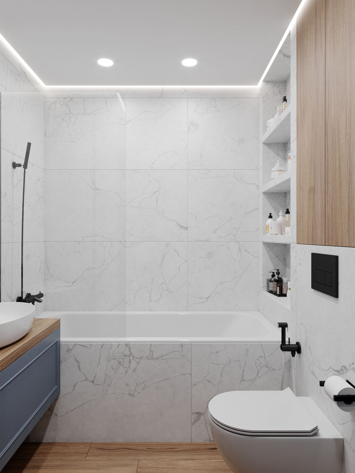 Дизайн-проект ванной комнаты с постирочной