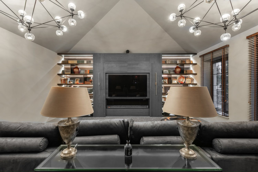 Современная гостиная в загородном доме