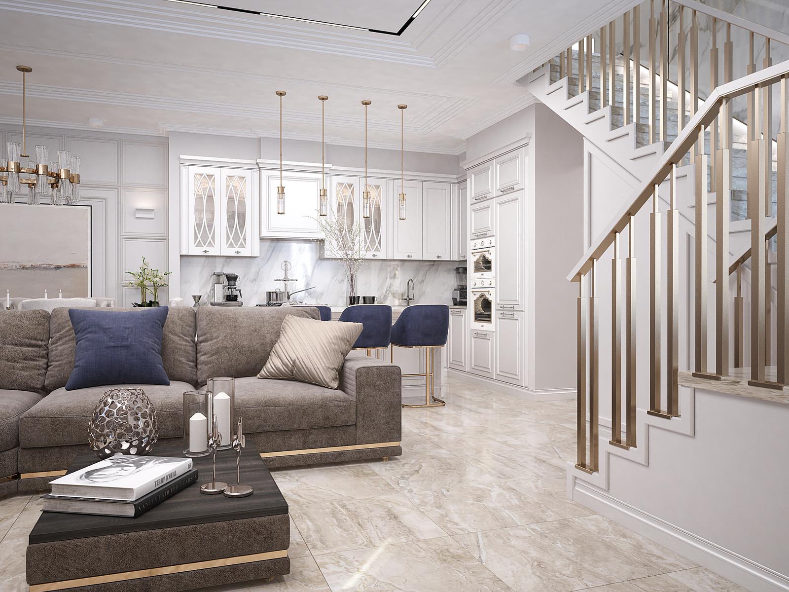 Обложка проекта: Гостиная в таунхаусе