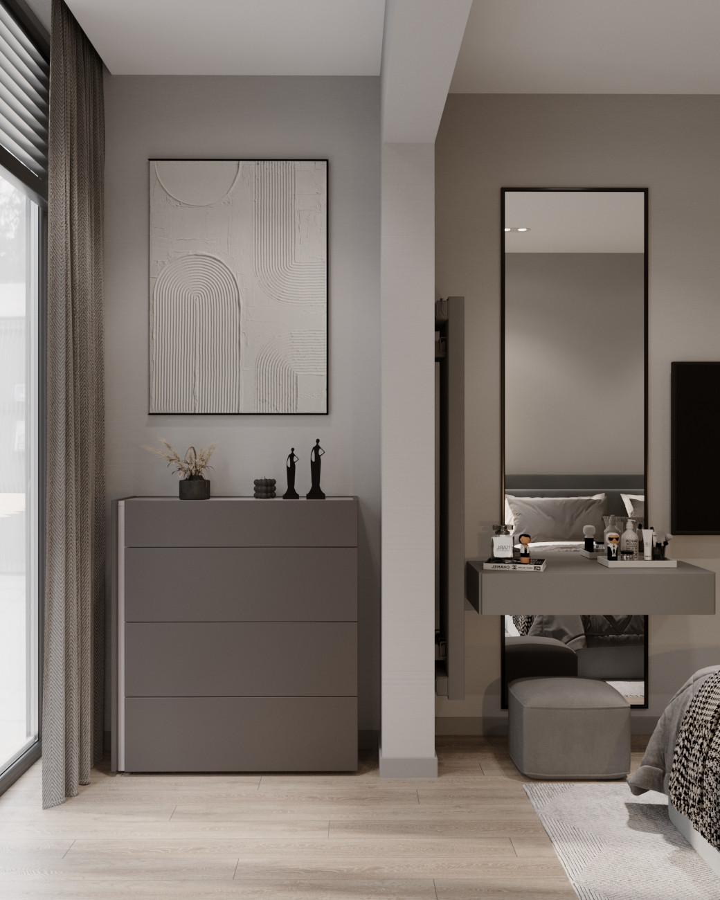 Обложка проекта: Современный минималистичный дизайн интерьера для молодой пары