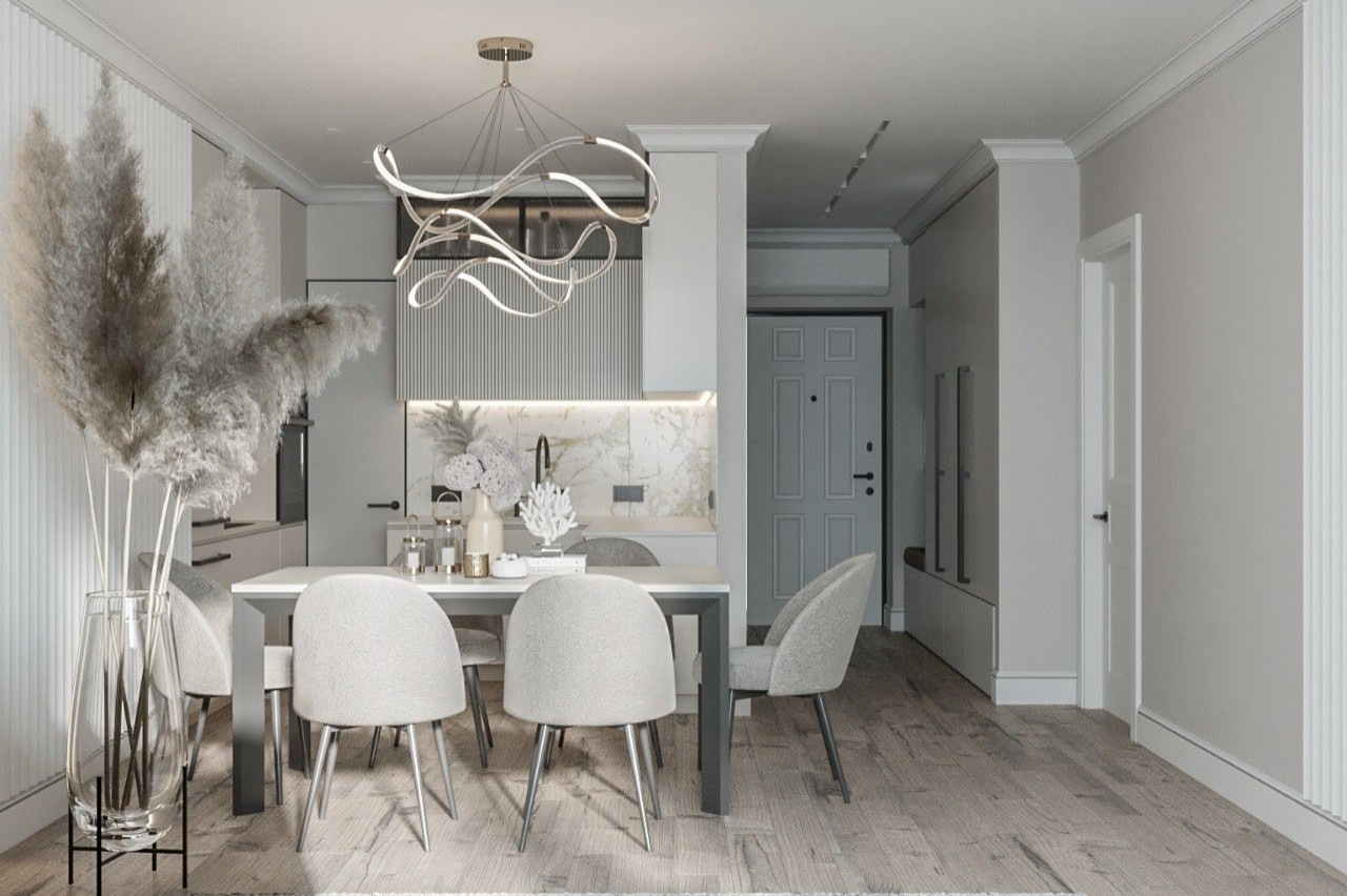 Обложка проекта: Кухня гостиная в проекте 100 кв м в ЖК Символ.