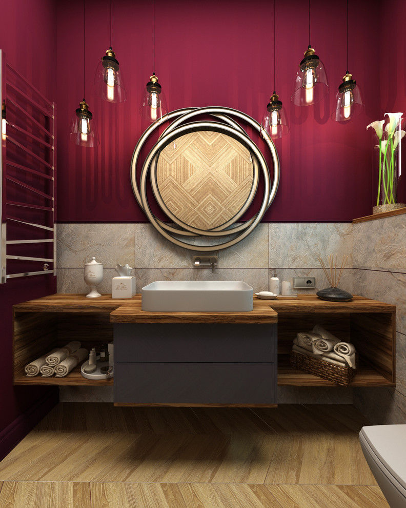 Гостевой санузел Винного цвета