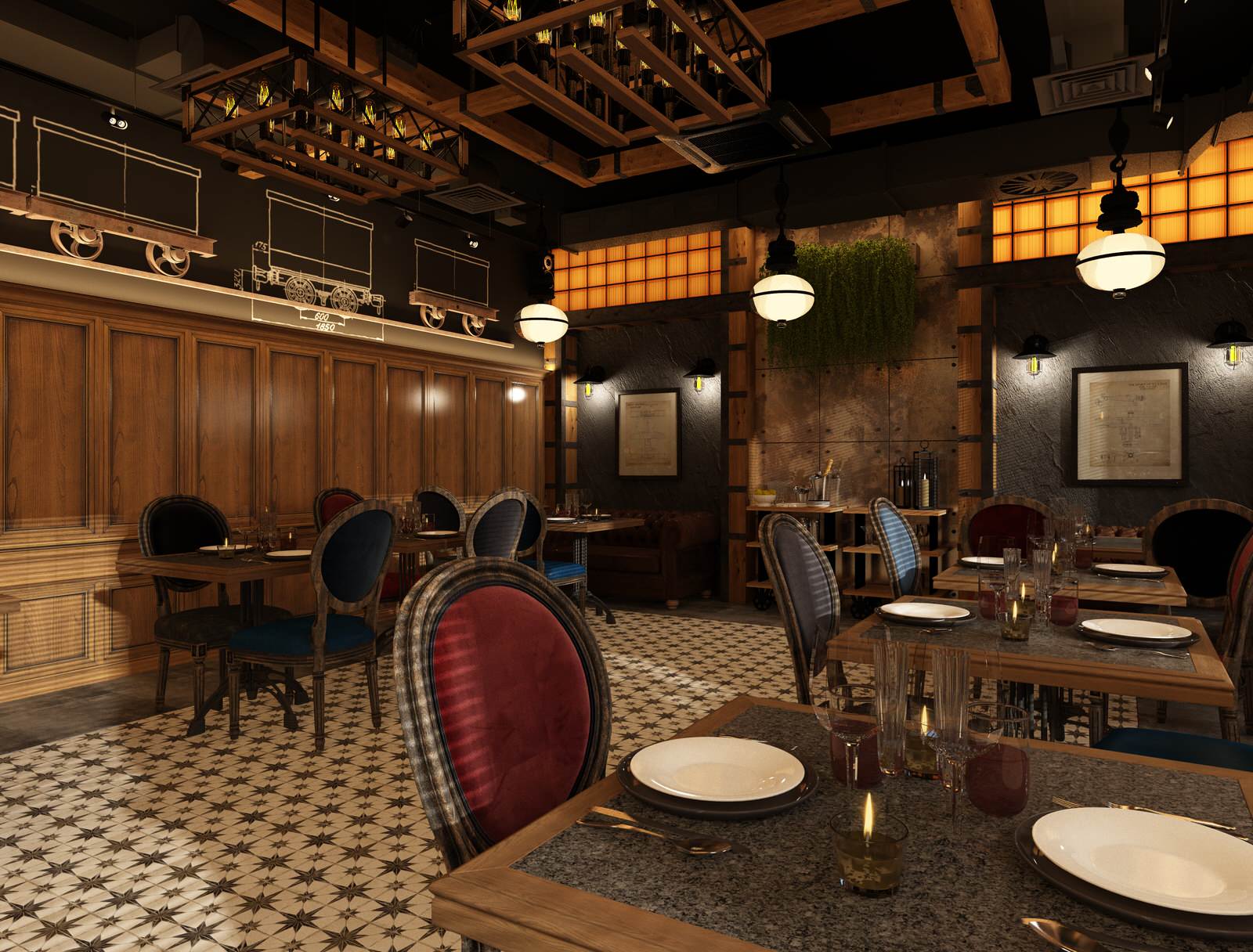 Зал. Проект небольшого клубного ресторана. Кузбасс