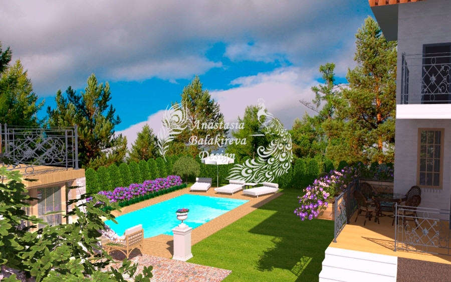 Ландшафтный дизайн загородного дома на Новорижском шоссе