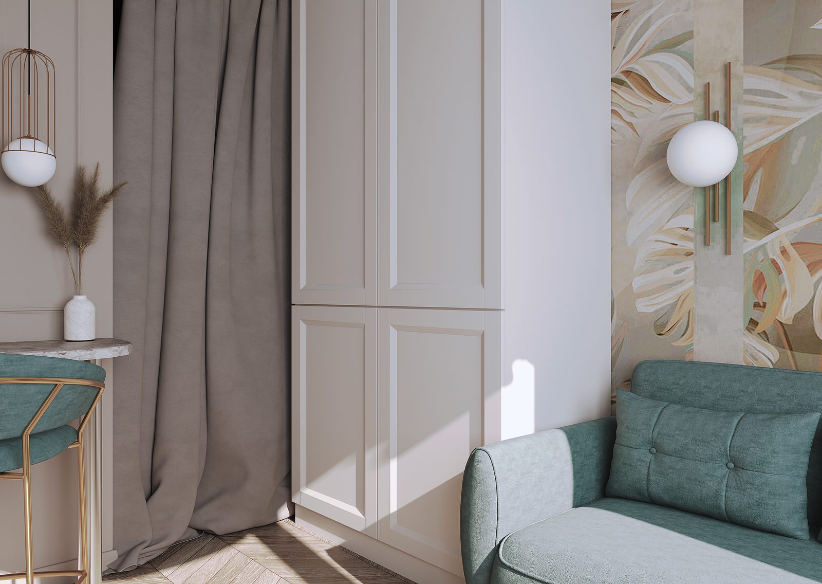 Проект студии 14 кв.м.