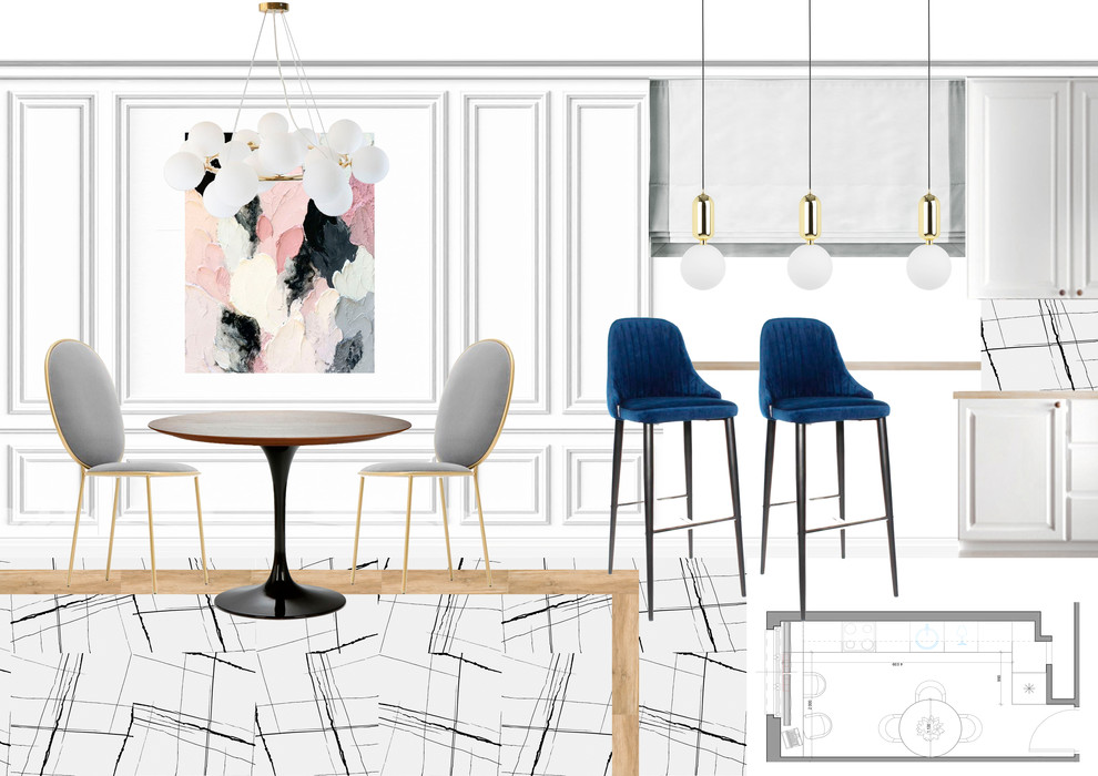 Коллажи к проекту в стиле современной классики для молодой семьи.