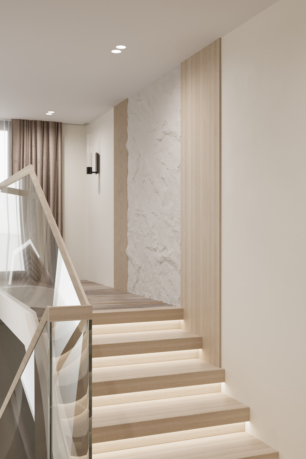 3 этаж частного жилого дома. Холл. Лестница