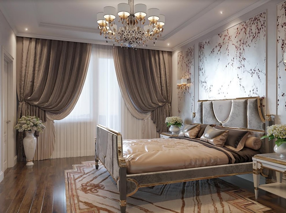 Проект спальни с отдельной гардеробной.