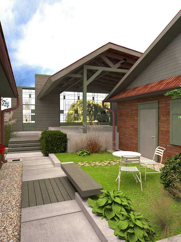 Обложка проекта: Внутренний двор коттеджа