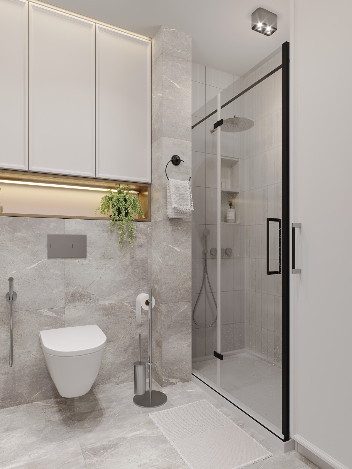 Обложка проекта: Современный санузел с душевой