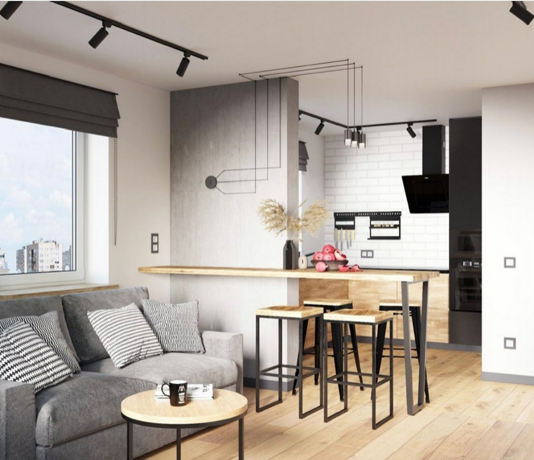 Светлая и невероятно интересная кухня-гостиная