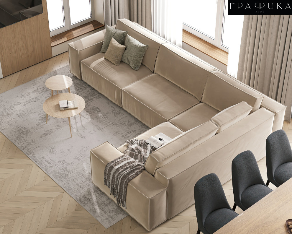 Обложка проекта: Кухня-гостиная 50 кв.м. в частном доме, Ижевск