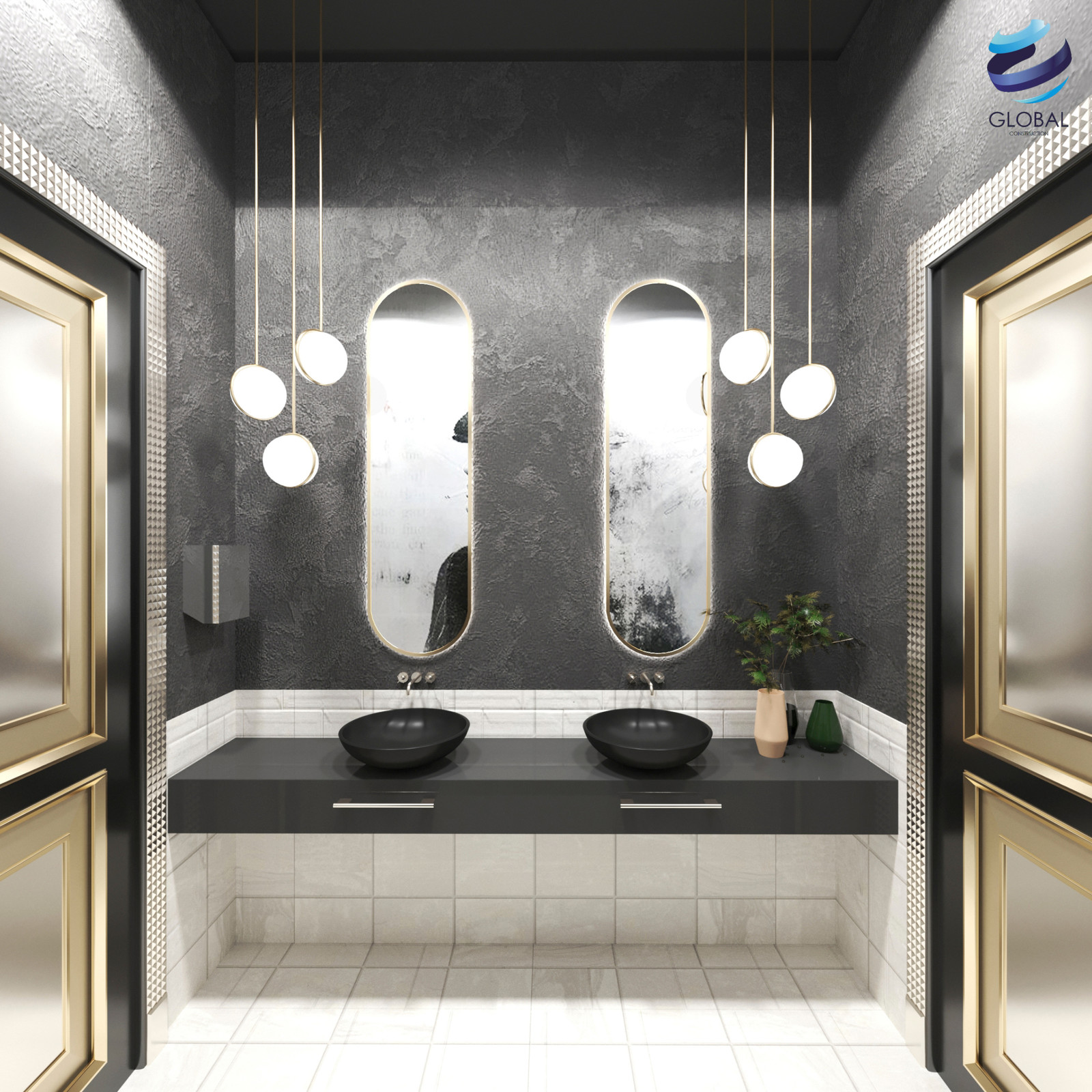 Визуализация вип зоны и WC ресторана