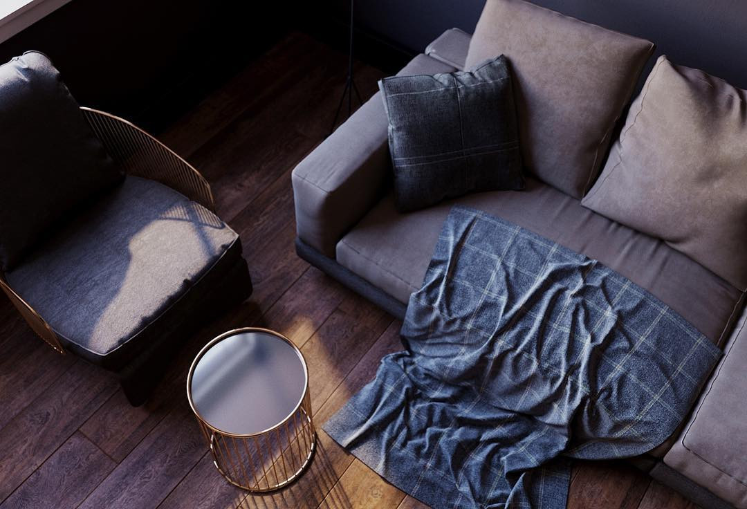 Гостиная в квартире в темных тонах