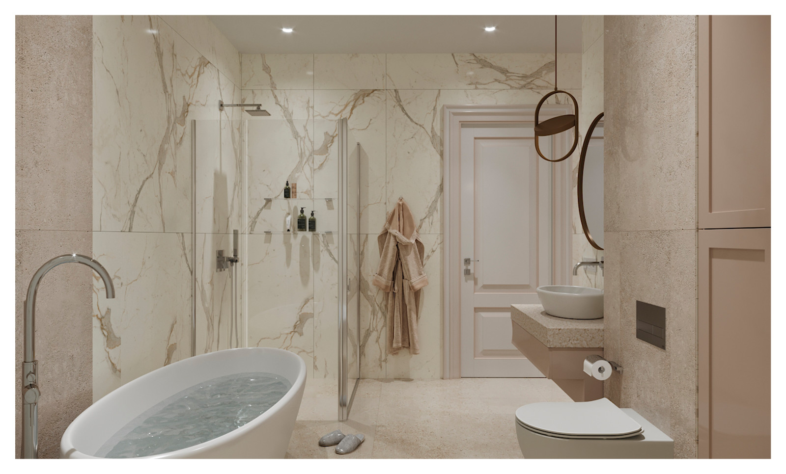 Дизайн-проект (холл, кухня-столовая, ванная комната)