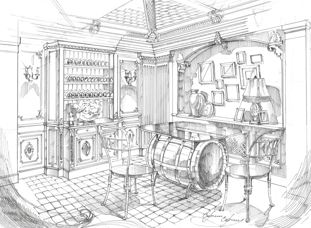 Акварельные эскизы. Загородный дом в Екатеринбурге.