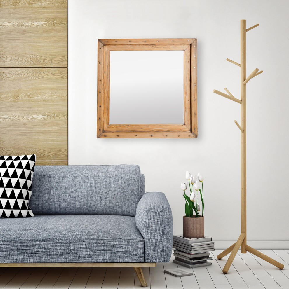 Обложка проекта: Зеркало "ЛОФТ" в интерьере гостинной