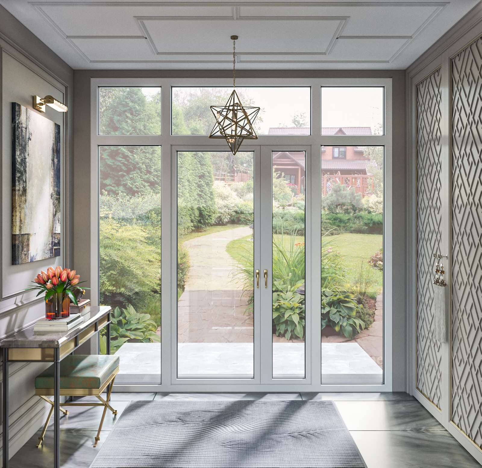 Дизайн коттеджа в неоклассическом стиле 260 кв.м. (2018 год)