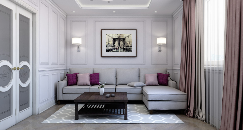 Обложка проекта: 3х-комн. квартира для семьи в стиле неоклассика