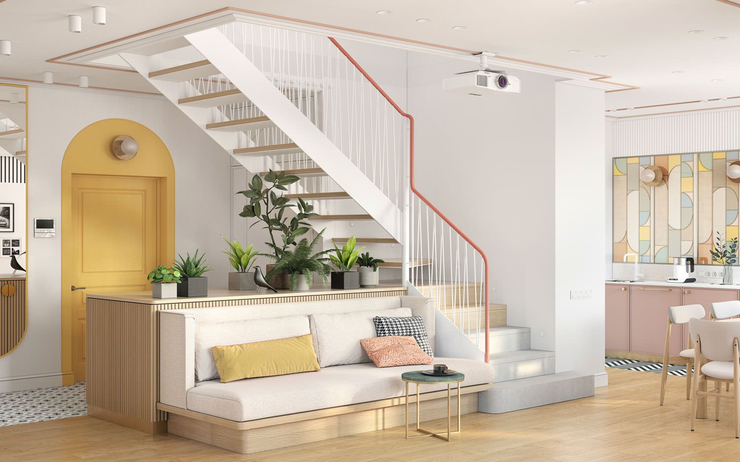 Обложка проекта: Двухуровневая квартира в подмосковном Раменском, 122 м²