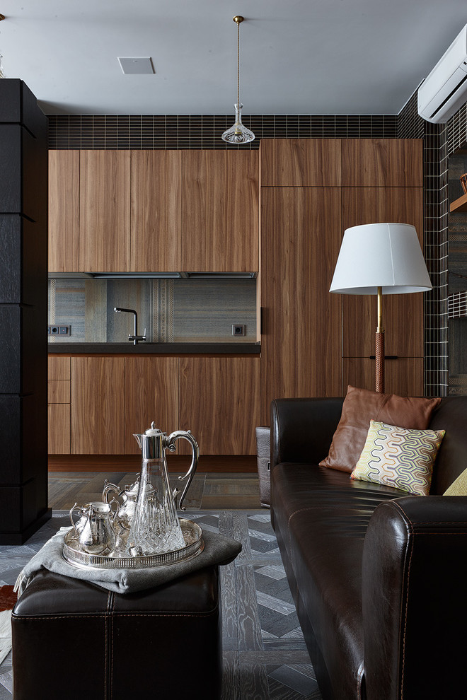 Зонирование кухни и гостиной