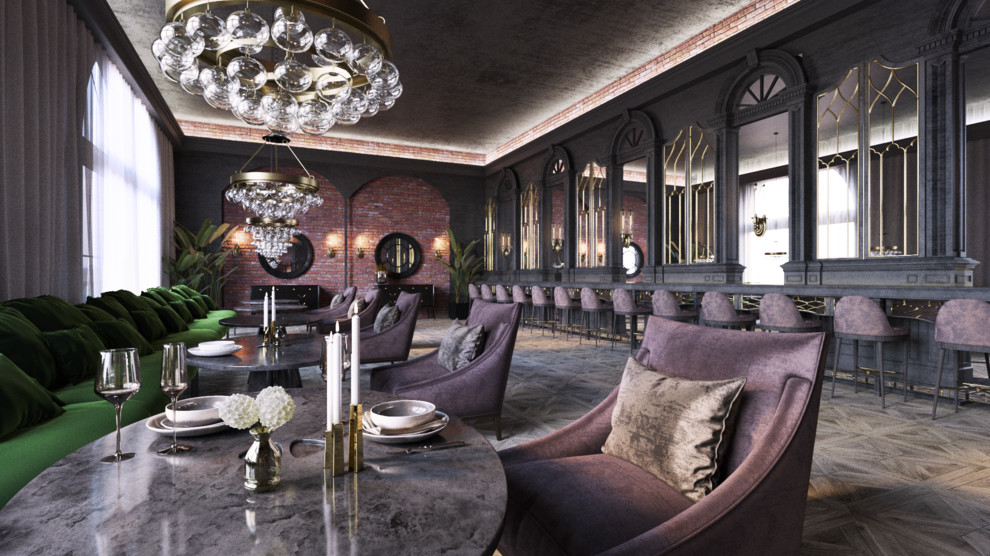 Дизайн-проект интерьера ресторана "Винный клуб с энотекой"