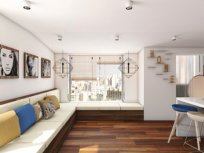 Дизайн квартиры-студии в минимализме.