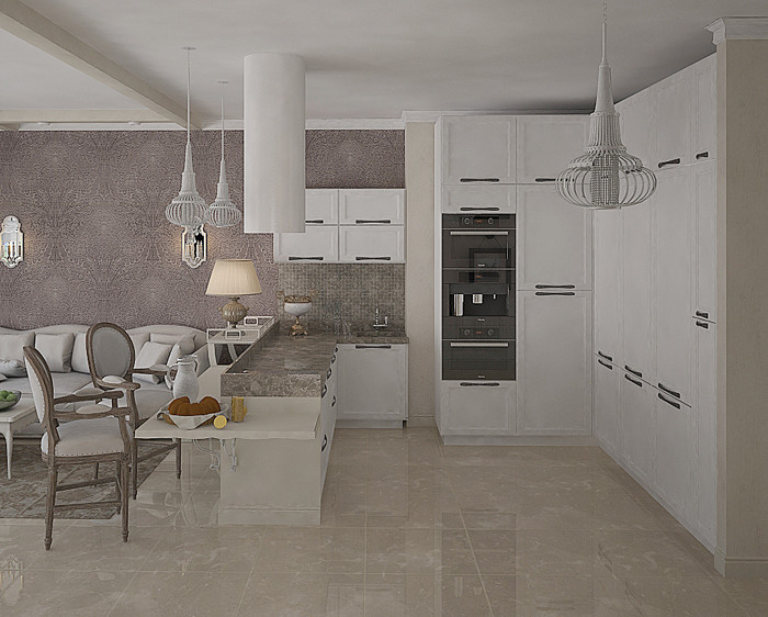 Квартира ЖК Аэробус, гостиная-столовая матери