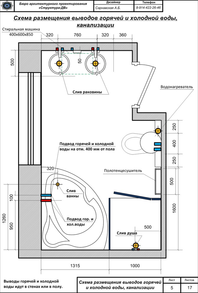 Дизайн ванной в частном доме