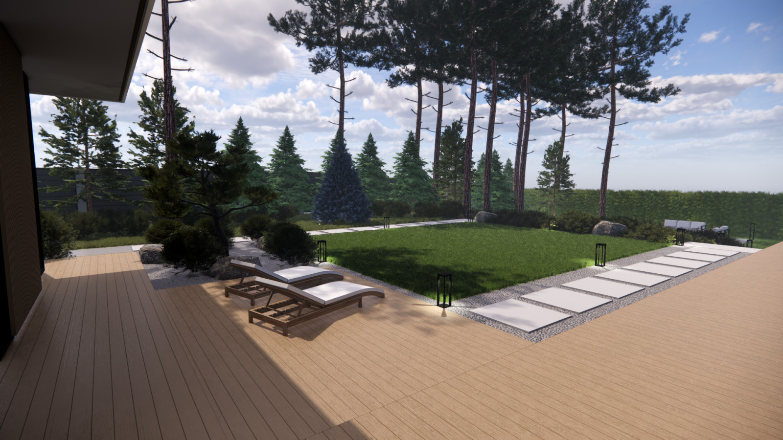 Зона отдыха перед домом