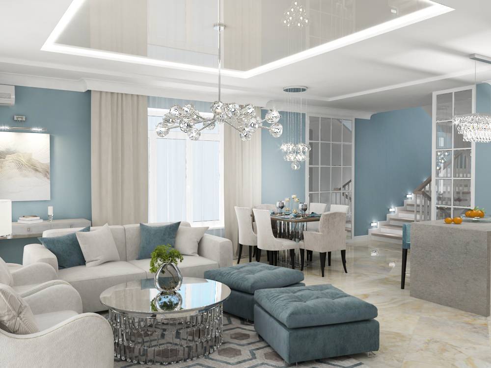 Гостиная-кухня  Современная классика