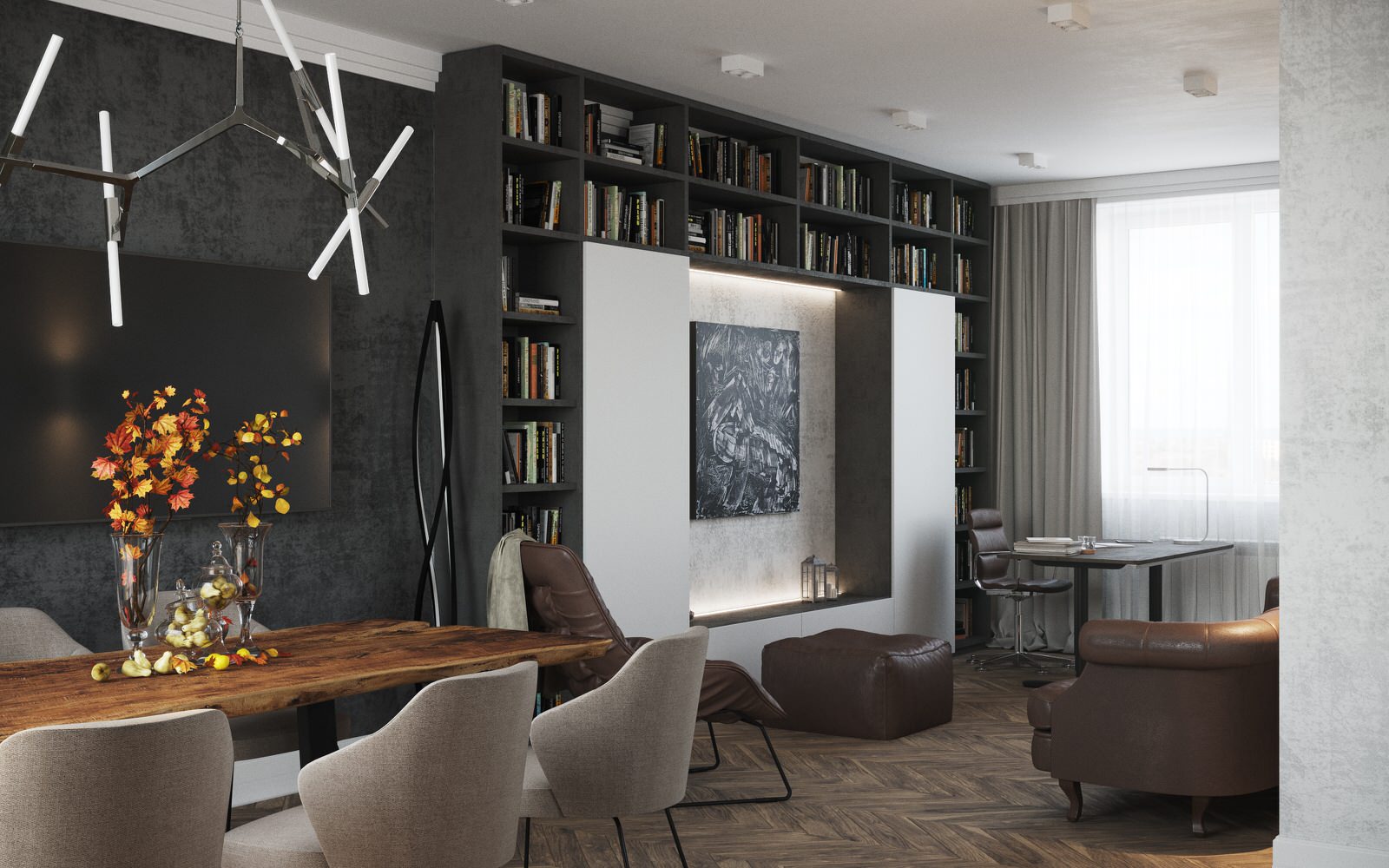 Дизайн кухни-гостиной