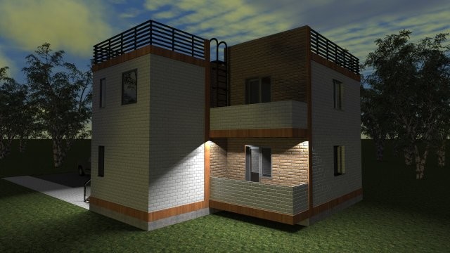 Каркасный индивидуальный жилой дом [003-У]