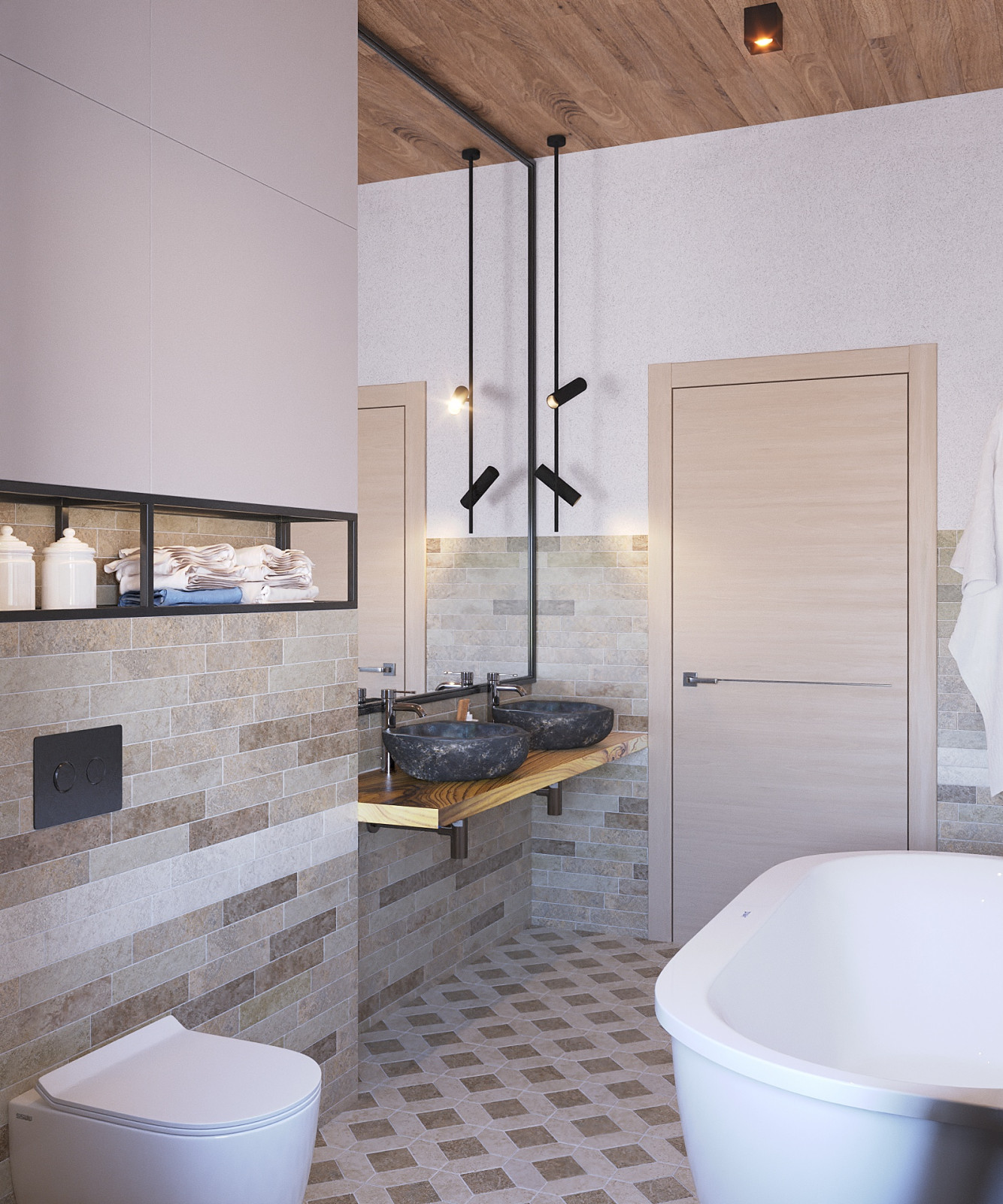 Современный дом для семьи в светлых тонах.