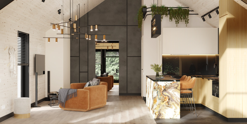 Обложка проекта: Кухня-гостиная в загородном доме