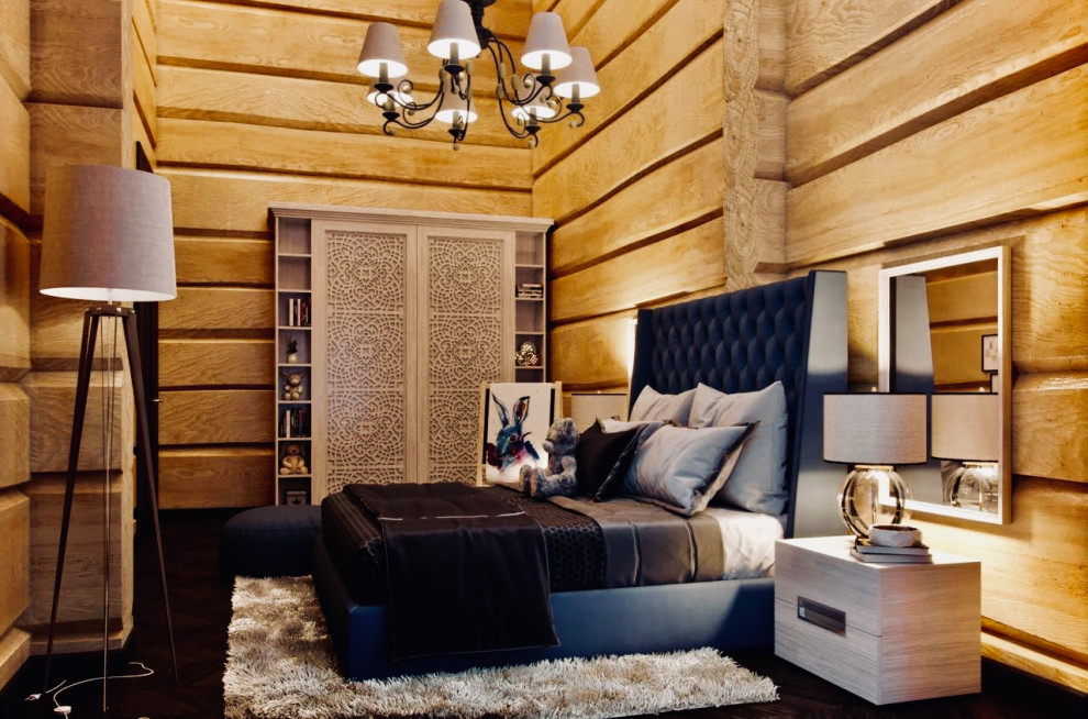 Шале со спа-зоной и бассейном из лафета кедра и бетона