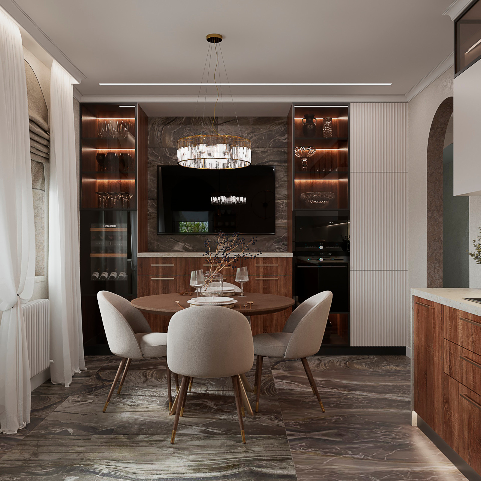 2023г. Интерьер частного дома 350 м2 в г. Новосибирск