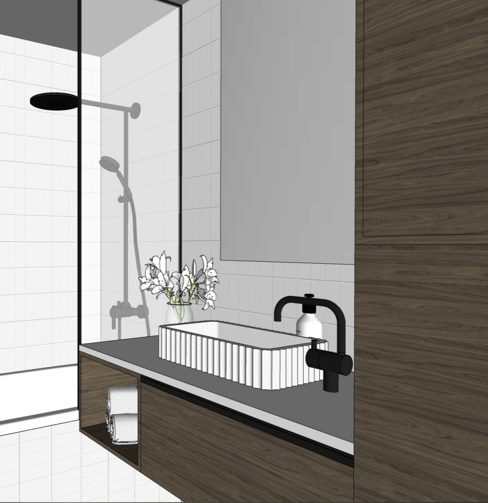 Обложка проекта: Эскизная визуализация ванной комнаты