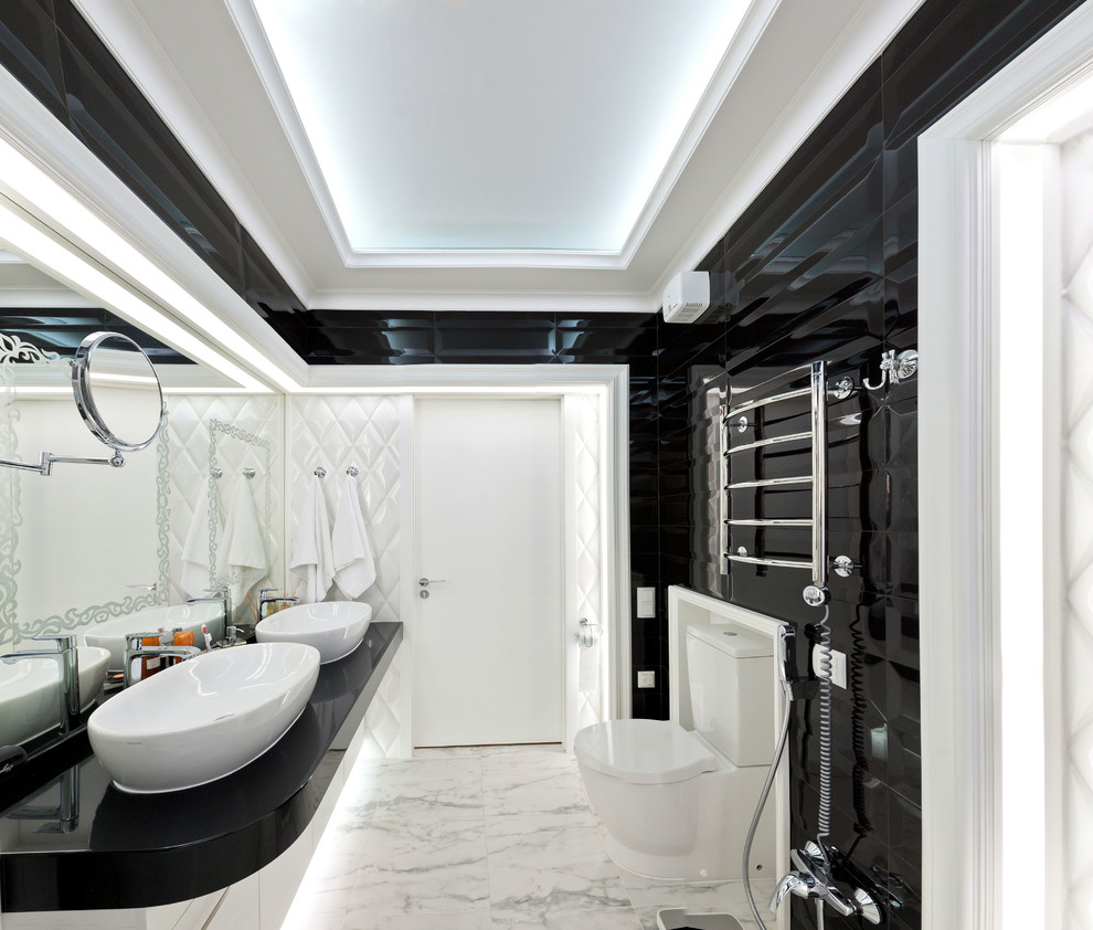 "неоклассический контраст" 2х уровневая квартира