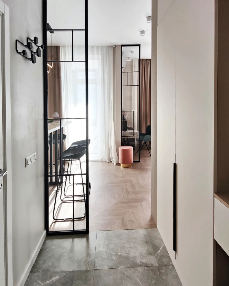 Дизайн-проект студии в современном стиле, 40м2