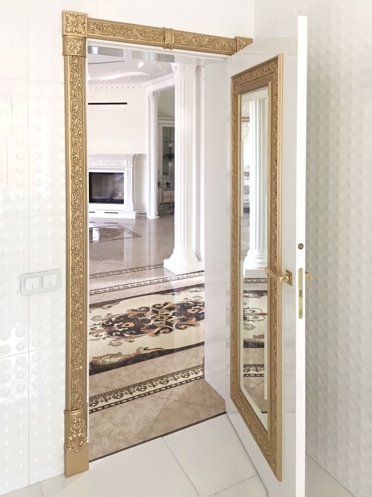 Коллекция Антонина в покрытии белая эмаль, патина золото.