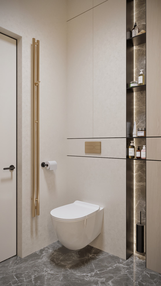 3к студия монохромный интерьер в стиле Современной классики