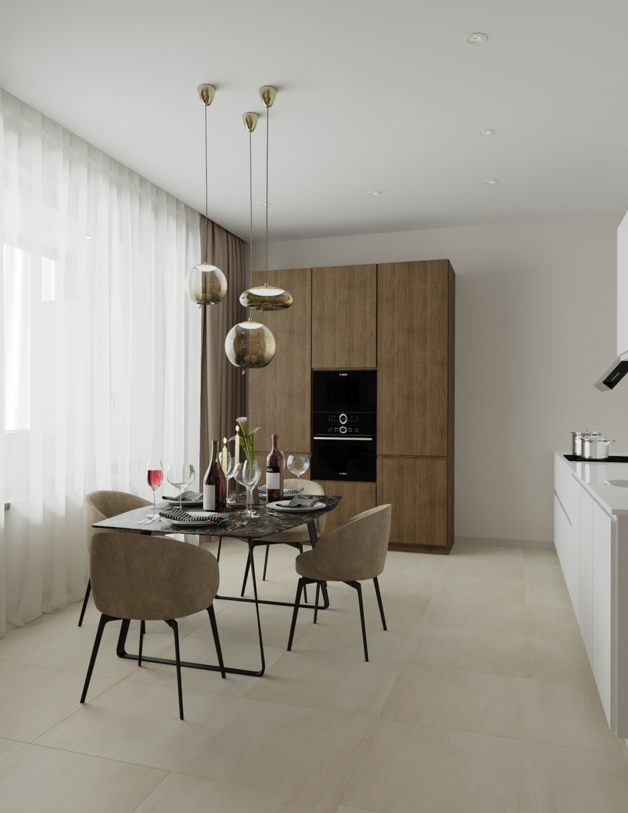 Просторная квартира в пастельных тонах