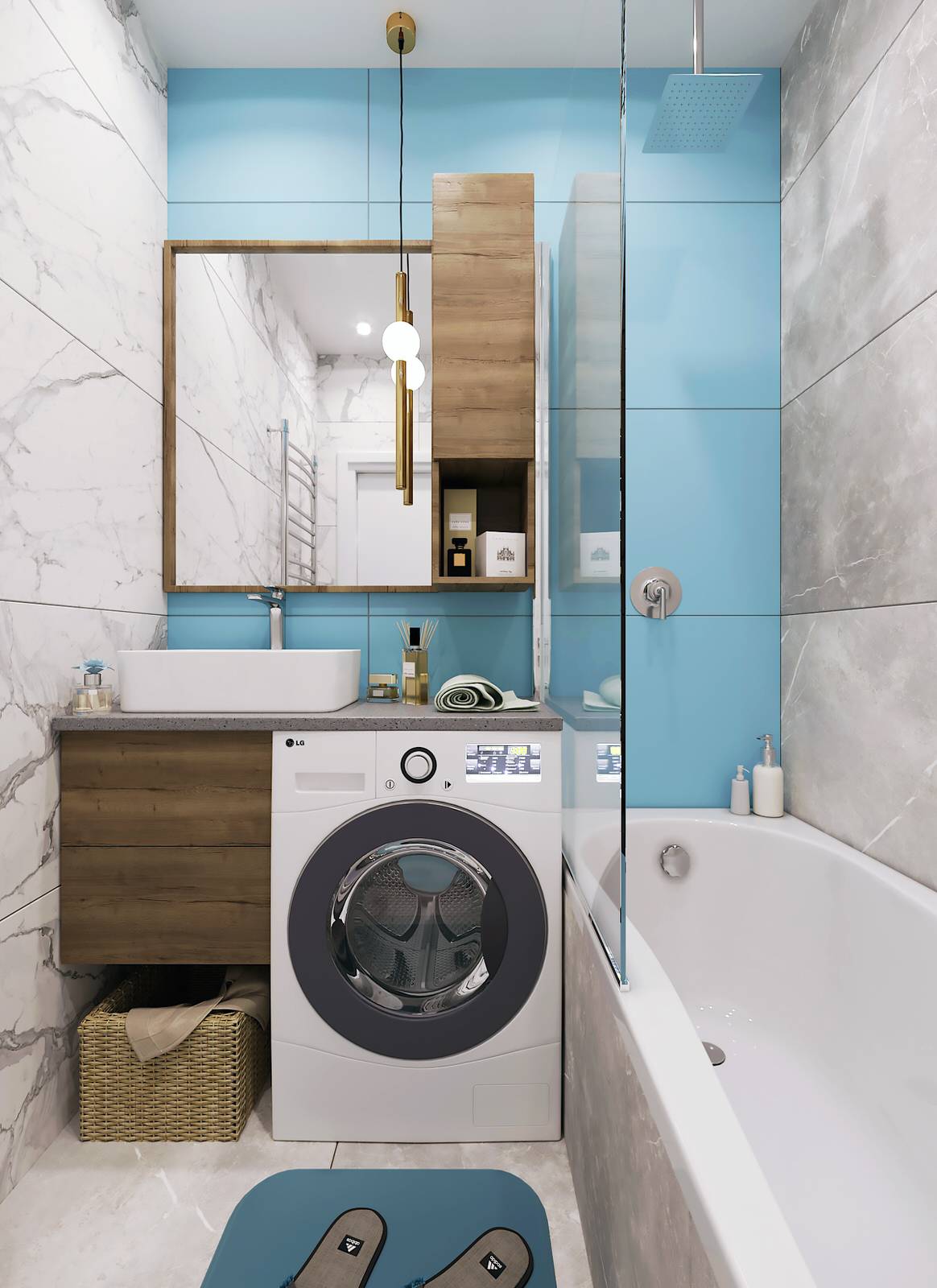 Обложка проекта: Ванна и туалет в одном стиле