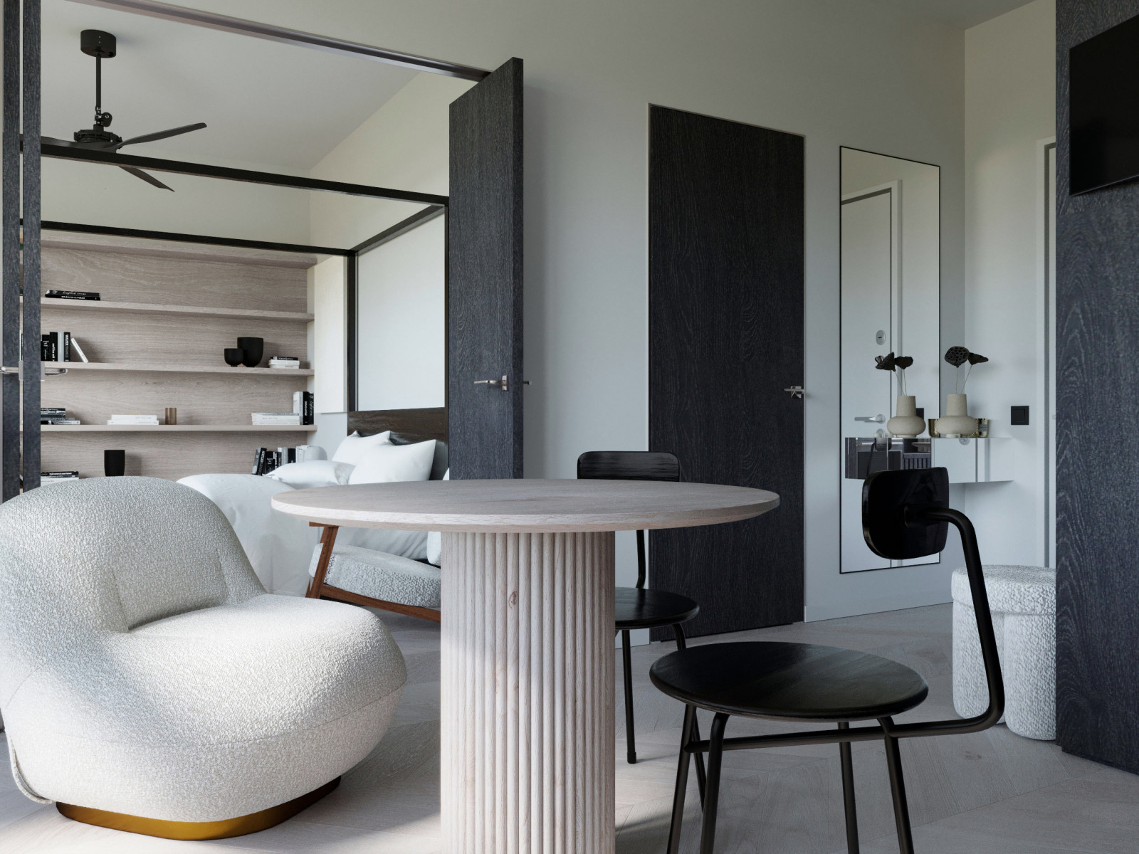 ЧЕРНО-БЕЛАЯ КВАРТИРА ДЛЯ ДЕВУШКИ