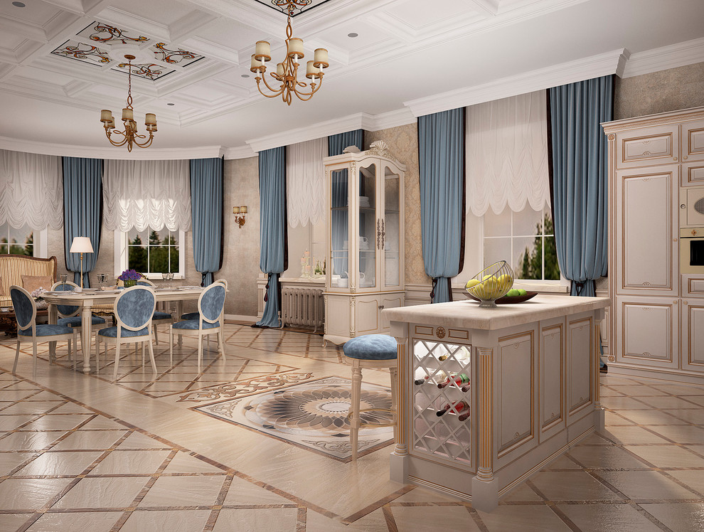Дворцовый стиль в интерьер столовой