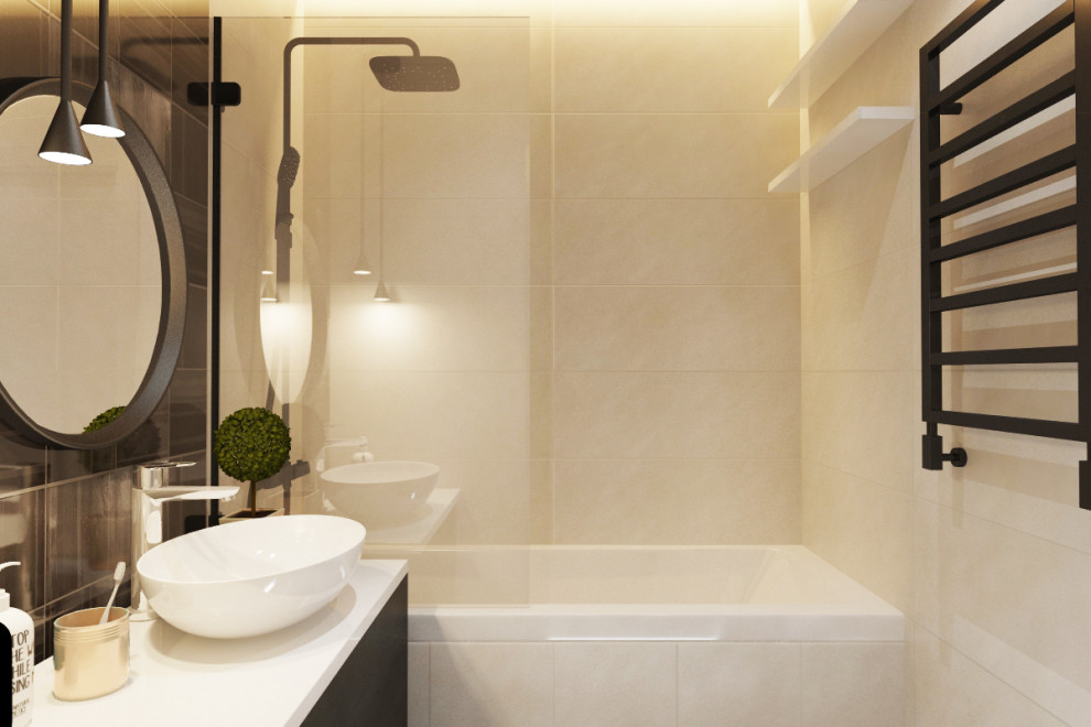 Квартира в нейтральных тонах с яркими акцентами