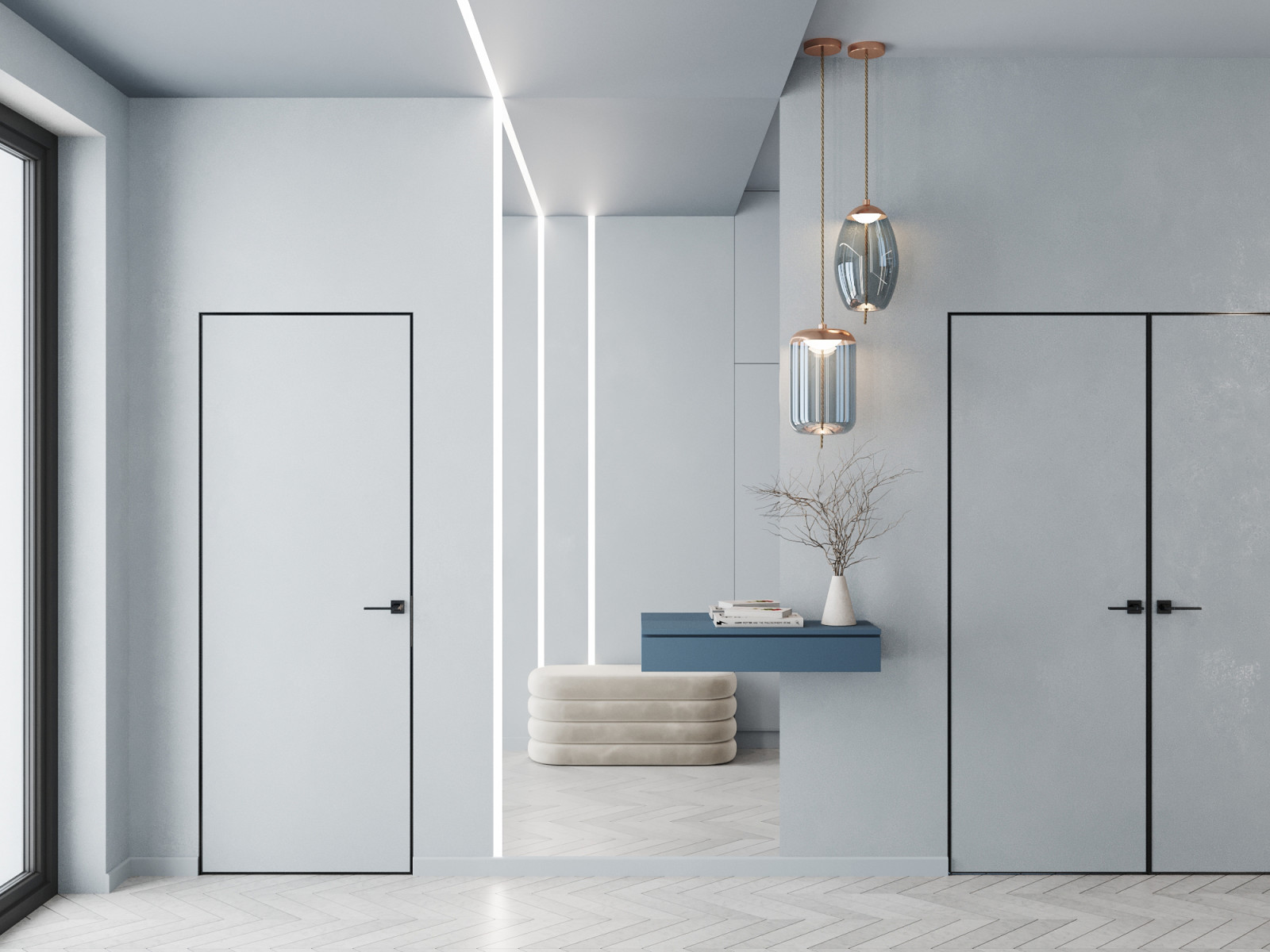 Дизайн-проект дома в голубых тонах