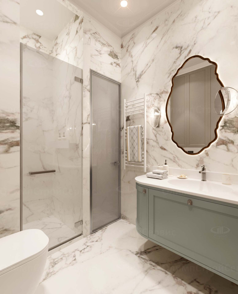 ЖК Врубеля, 4: дизайн интерьера евродвушки 60 кв.м. в стиле «Неоклассика»